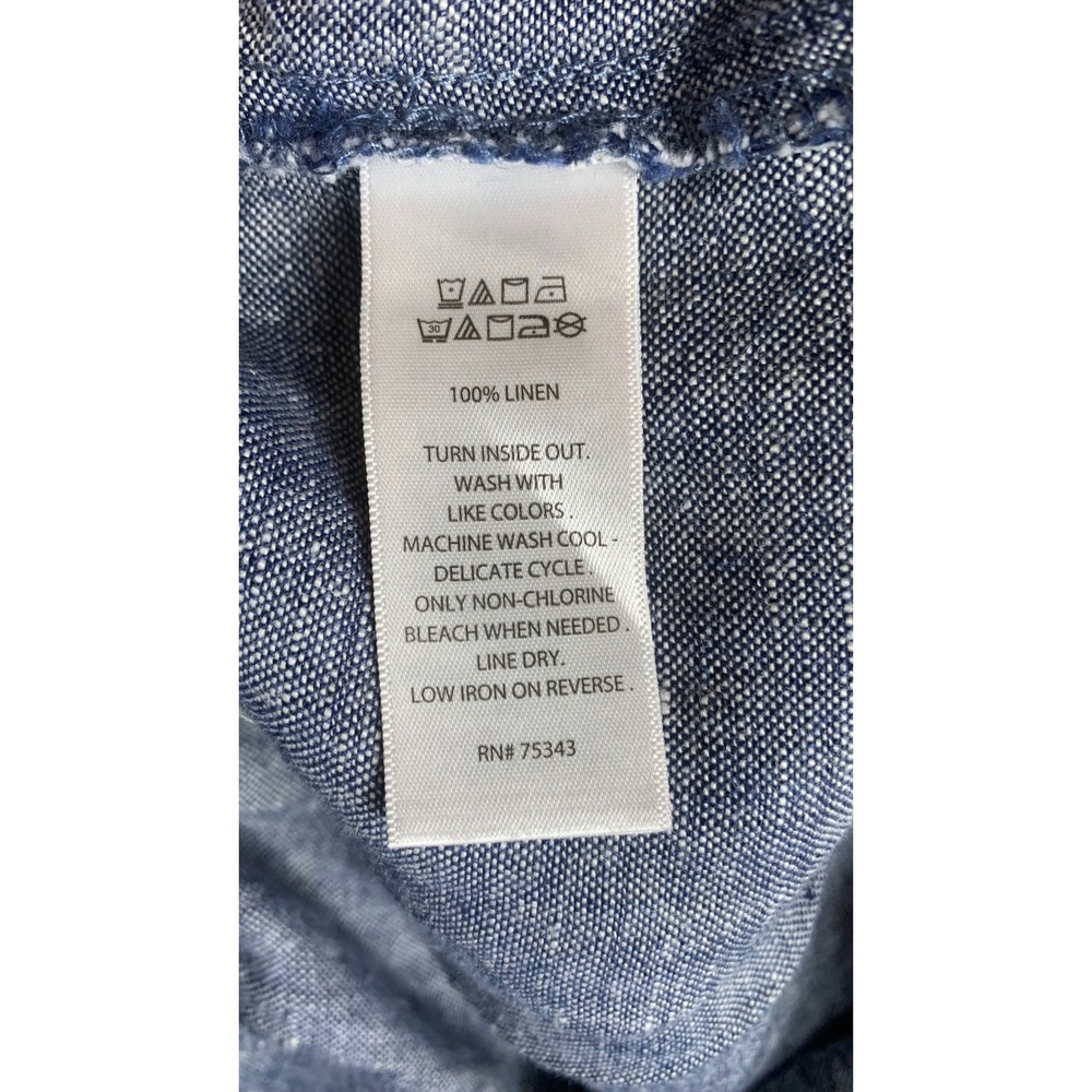 Catherine Malandrino Blue 100% Linen Wide Leg Cropped Pants Culottes Sz M - L - Picture 7 of 8
